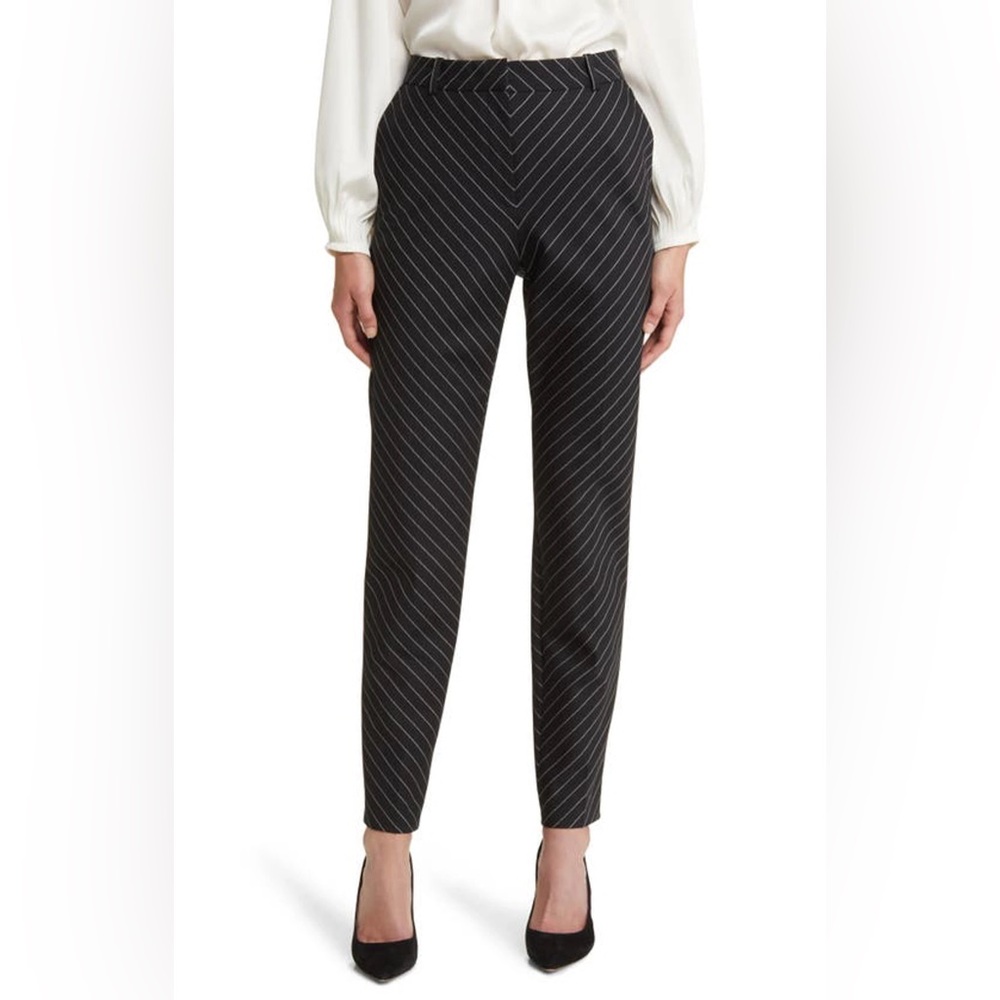 Boss Black and White Pinstripe Dress Pants